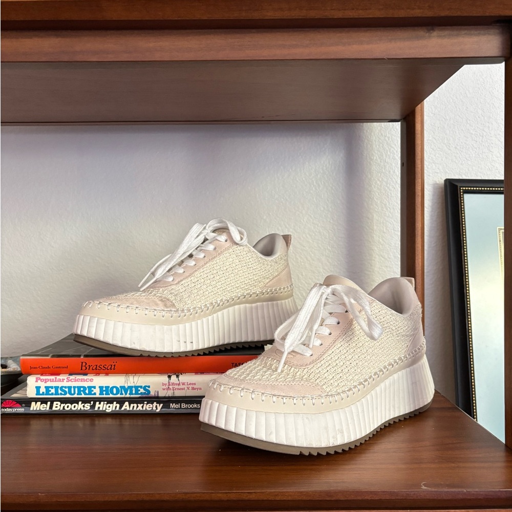 Neutral Beige Platform Sneakers - image 1